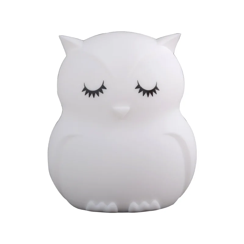 

Owl Silicone Light Racket Colorful a Color-Changing Lamp Indoor Atmosphere Light New Exotic USB Rechargeable Light