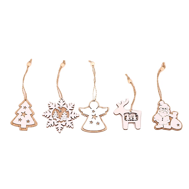 Белая двухслойная деревянная подвеска с принтом/украшение для стариков