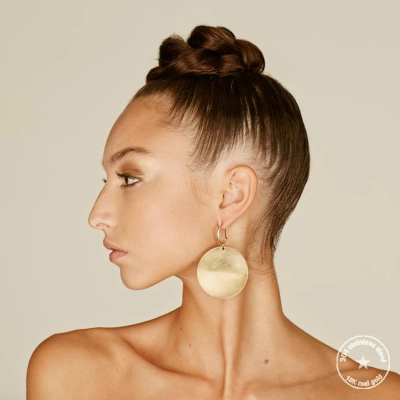 Серьги-капельки из латуни золотого цвета