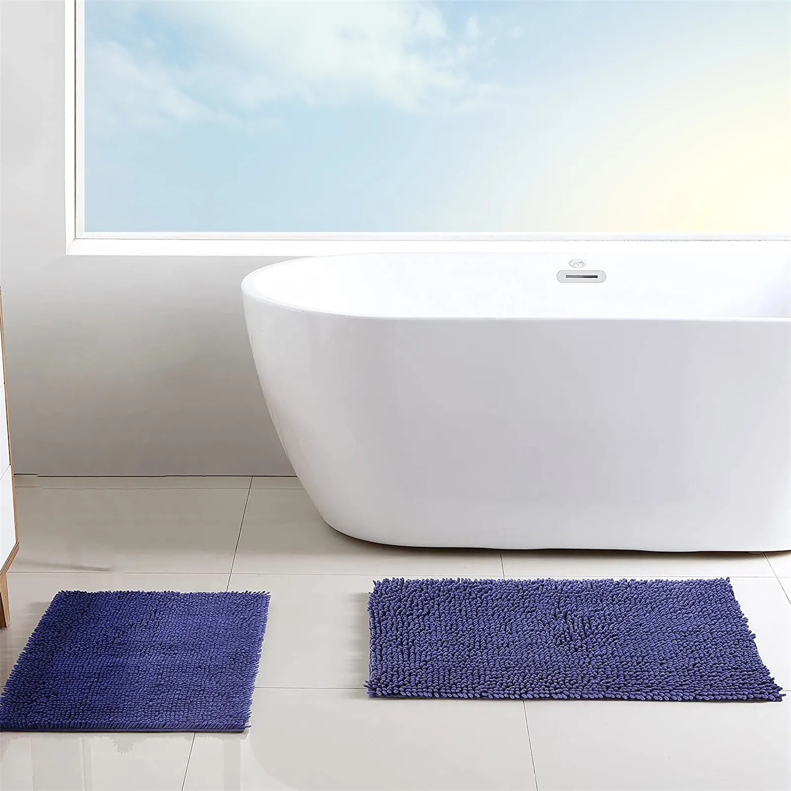 

Bathroom Rugs Memory Foam Bath Mat 3 Piece Rugs Soft Non Slip and Absorbent Bathroom Carpet U-Shaped Contour Rug and Toilet