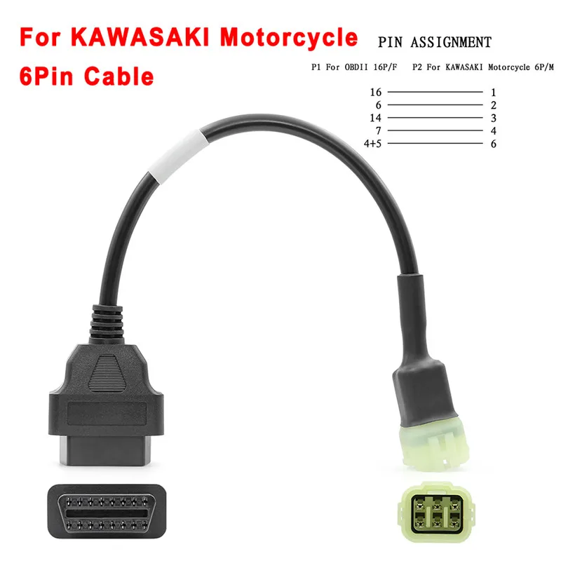 OBD кабель мотоцикла для Kawasaki 6 Pin вилкой/корейский производитель кабелей