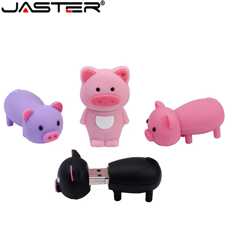 

JASTER Cartoon Animal color mini pig USB Flash Drive USB 2.0 4GB/8GB/16GB/32GB/64GB Gift Pen Drive Real Capacity USB Stick