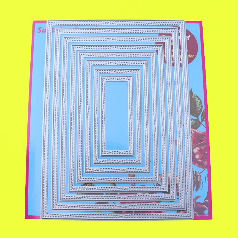 Режущие штампы 5x7 &quotдвойные Швейные прямоугольники для изготовления карт