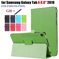for samsung galaxy tab a 8 0 2019 case sm p200 p205 pu leather folding stand shell for galaxy 8 0 inch 2019 tablet with stylus