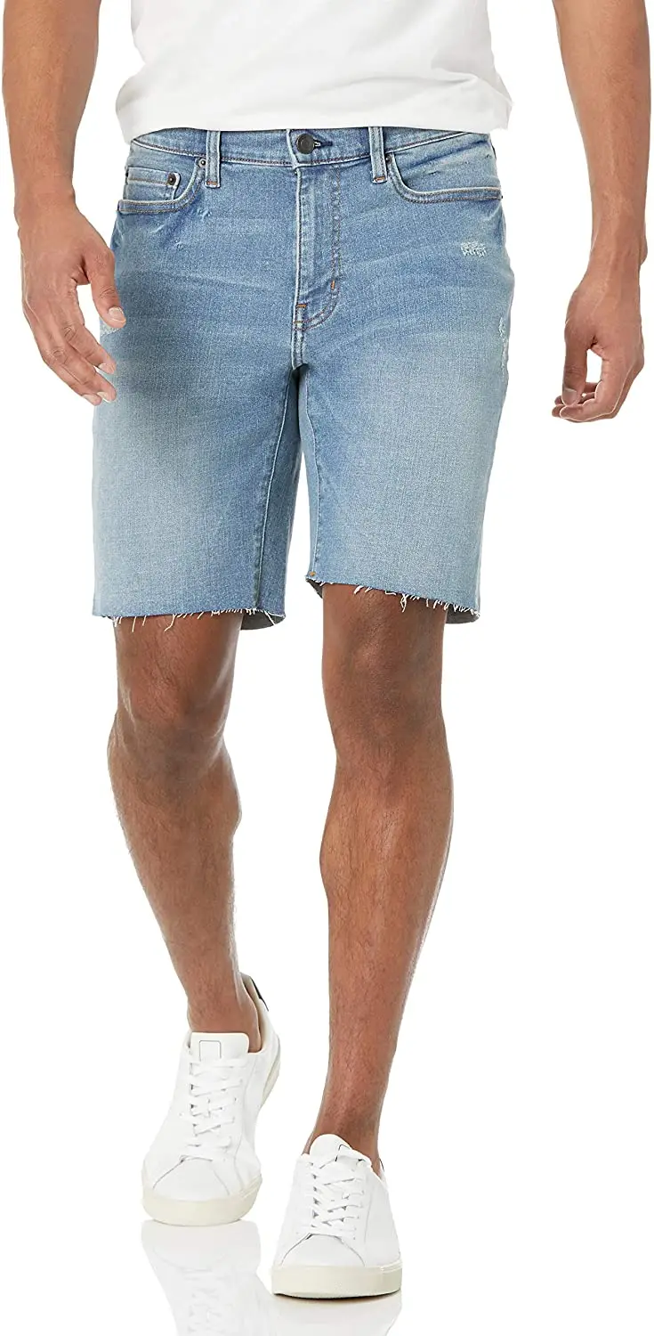 

Summer shorts jeans men's stretch blue fashion design men's jeans slim straight men's short jeans