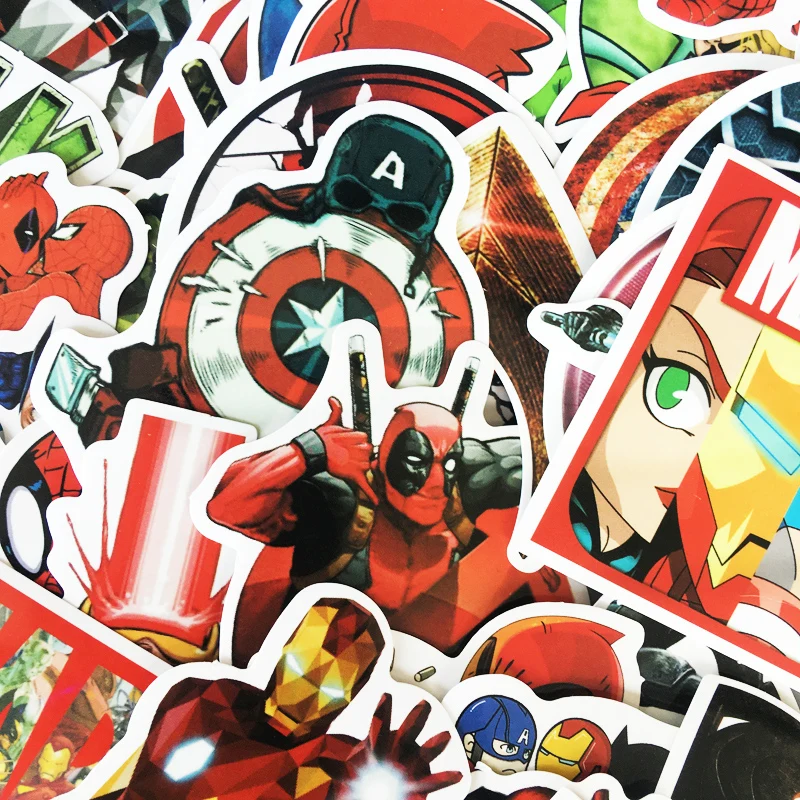 50 шт. милые водонепроницаемые наклейки s для MARVEL стикеры в стиле граффити для скейтборда багажа ноутбука блокнот "Гитара" автомобиль наклейка