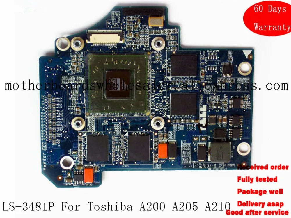 Карта для Toshiba A200 A205 A210 VGA K000051930 K000051970 K000047450 LS3481P|Материнские платы ноутбуков| |