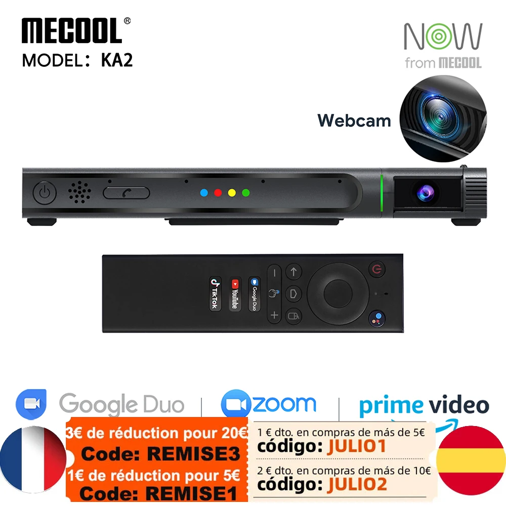 Mecool S905X4 KA2 Android ТВ с Камера Amlogic коробка 10 DDR4 HD 2 1 4 K @ 60fps 4G & 5G видеосвязи Динамик