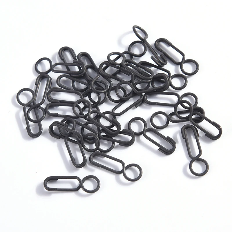 

30pcs/lot Carp Fishing Quick Link Clips Round Head Snap Safety Connector Pin Matt Black Carp Fishing Terminal Tackle Wholesale