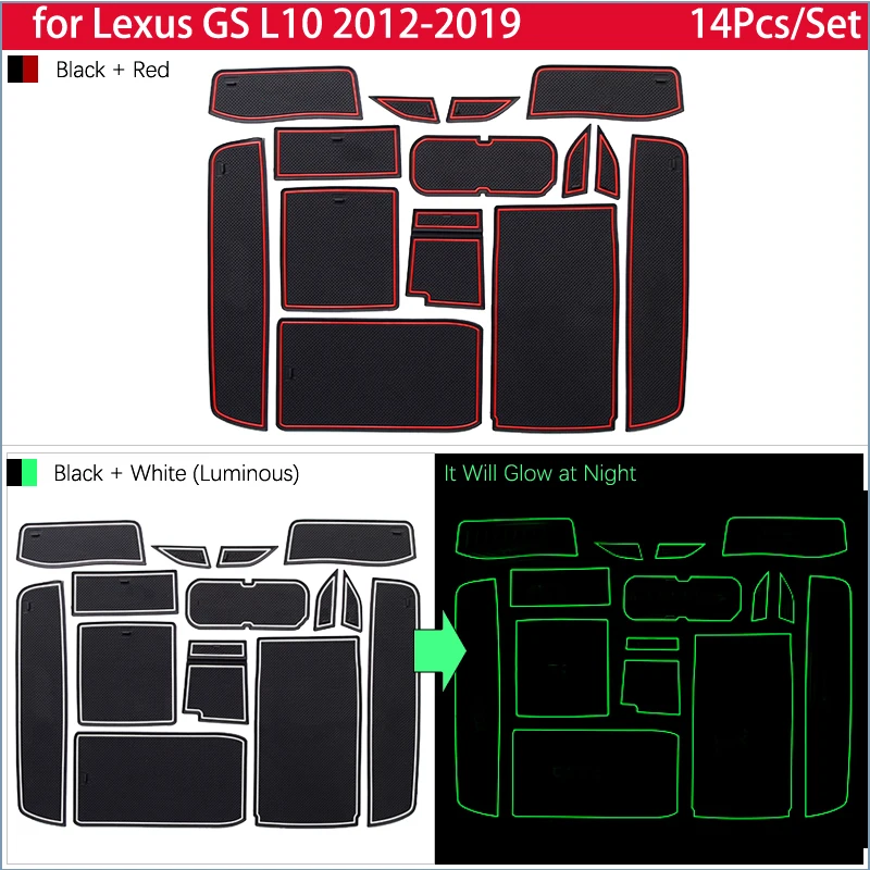 Для Lexus GS250 GS300 GS350 GS450h 2012 ~ 2019 резиновый противоскользящий коврик для двери Groove