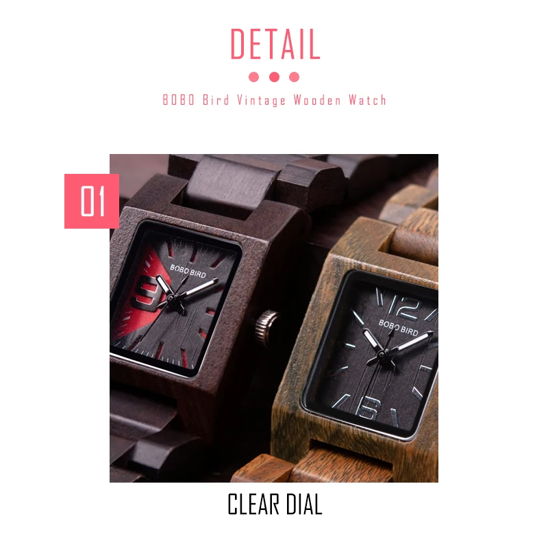 BOBO BIRD montre femme деревянные женские часы Топ Мода Квадратный Циферблат коллекция для женщин S02