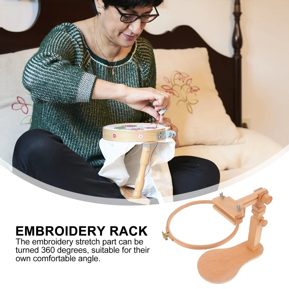 

Embroidery Holder Wooden Cross Stitch Rack Adjustable Desktop Cross Stitch Stand