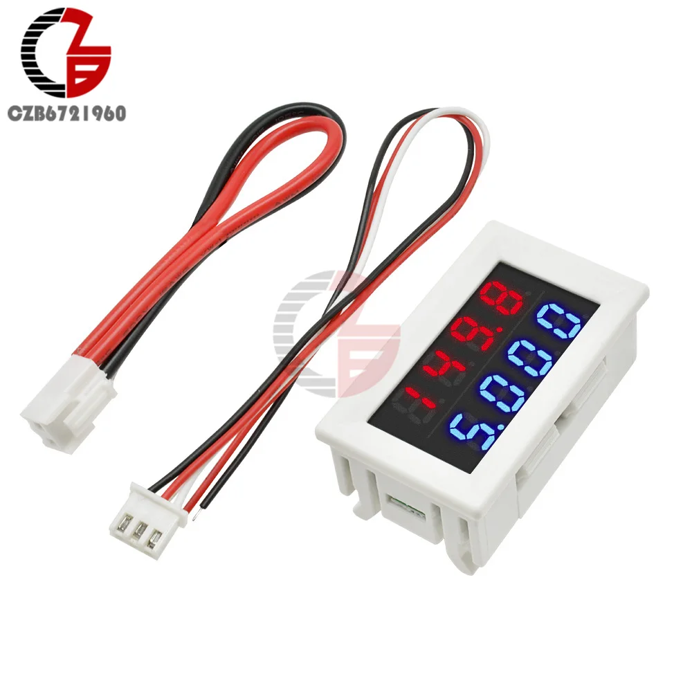 200V 10A Red-Blue DC 0-100 в 0-200V 10A 0,5" Мини светодиодный цифровой вольтметр Амперметр постоянного тока 4 цифры напряжение переменного тока метр автомобиля тестер батарейной емкости 5V 12V - Цвет: 200V 10A Red-Blue