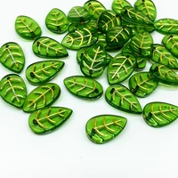 20 pcslot green small leaf shape beads for jewelry making handmade diy accessories