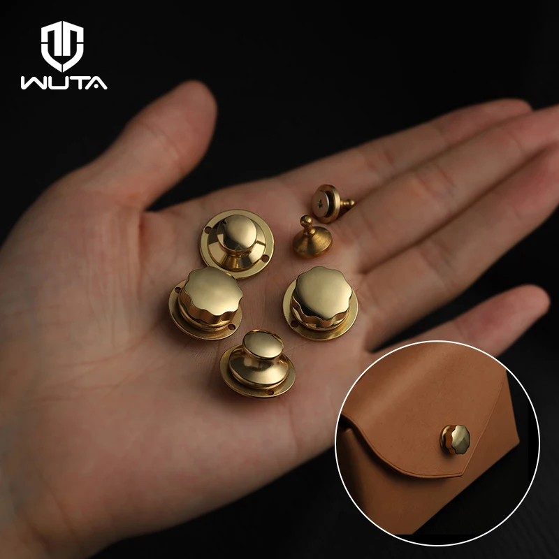 WUTA Design 100% Brass Bag Lock Spring Buckle Case Metal Insert Round / Flower Head Decorate DIY Leather Craft Hardware | Дом и сад