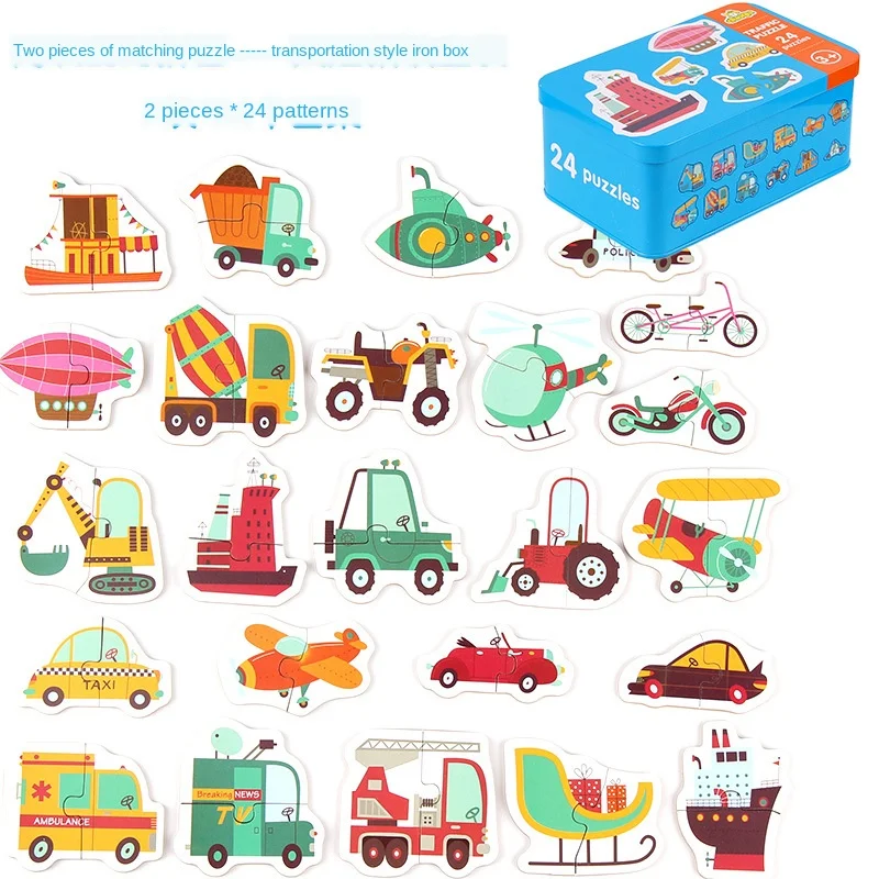 

Hot Baby Wooden Puzzle Learning Toys for Children Educational Toy Kids Animal Dinosaur Vehicle Wood Jigsaw Matching Puzzles Game