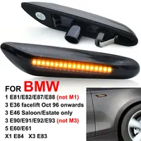 1 Pair Side Marker Lights LED Side Indicator Light Smoke Turn Signal Lamps For BMW E90 E92 E60 E87 E82