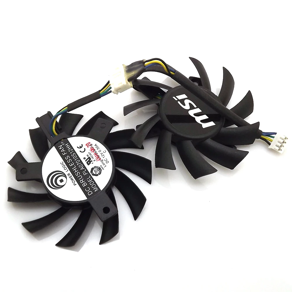 Бесплатная доставка 2 шт./лот PLA07010S12HH 12 В 0.50A 65 мм для MSI R5770 N450GTS HAWK Вентилятор