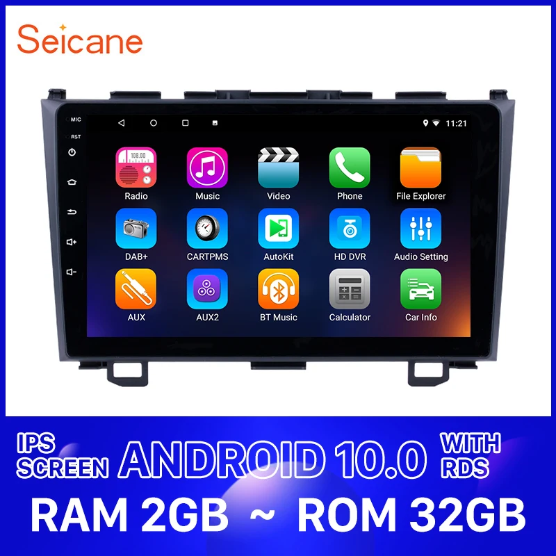 Мультимедийный плеер Seicane 9 дюймов Android 2006 GPS для Honda CRV 2007 2008 2009 2010 2011 IPS RDS |