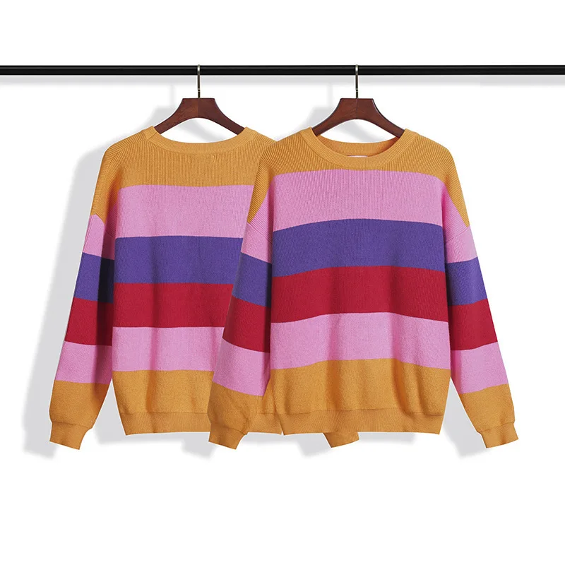 

Meichao palm sweater PA angels Angel Bear candy striped Pullover
