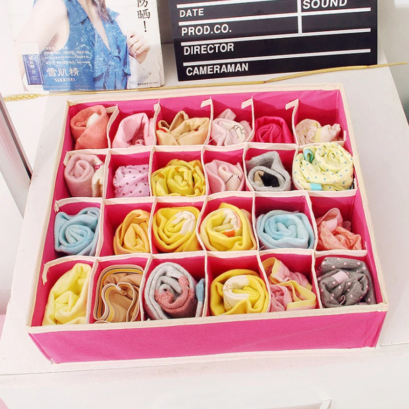 Multi-size Bra Underwear Organizer For Line Foldable Home Storage Box Non-woven Wardrobe Drawer Closet Organizer For Scarf Socks