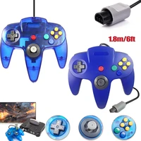 n64 blue gaming controller 1 8m long wired remote analog joypad joystick gamepad for nintendo 64 bit video retro game console