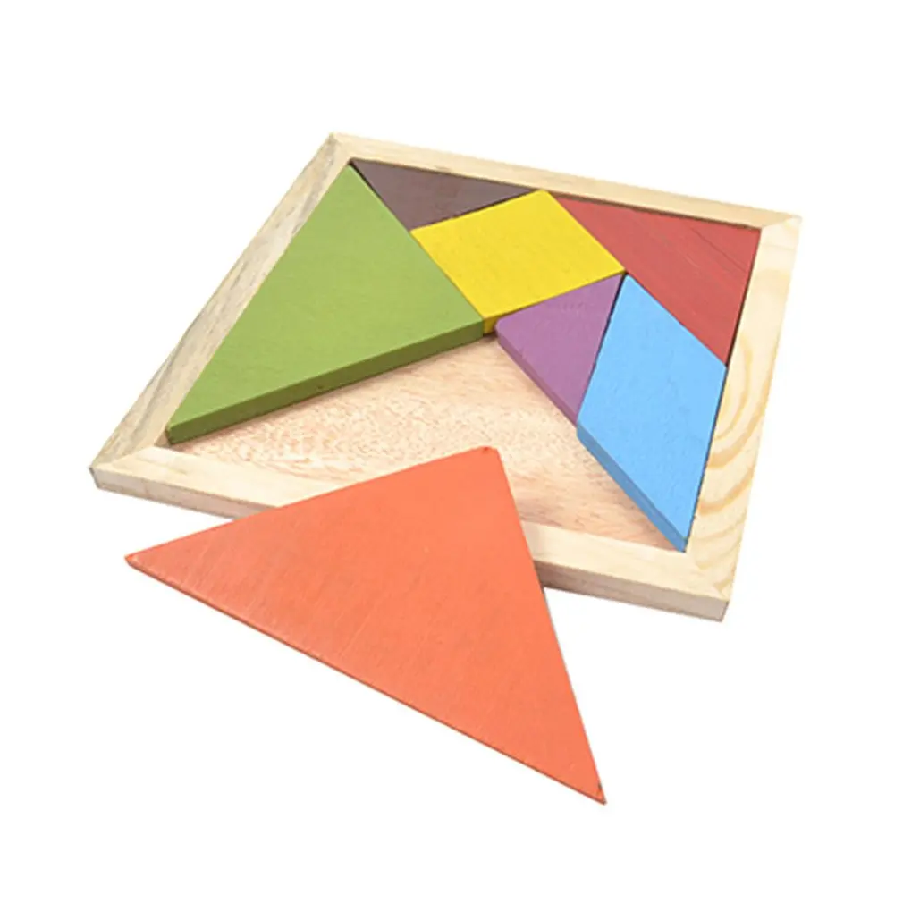Tangram деревянный цвет Diy головоломки строительные блоки игрушки детские