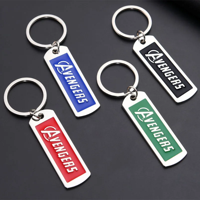 Брелки с логотипом Мстителей 4 цвета металлические брелки для автомобиля marvel