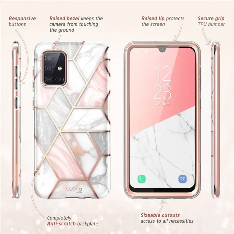 i blason for samsung galaxy a51 case 2019 cosmo full body marble case cover with built in screen protectornot fit a50 a51 5g free global shipping