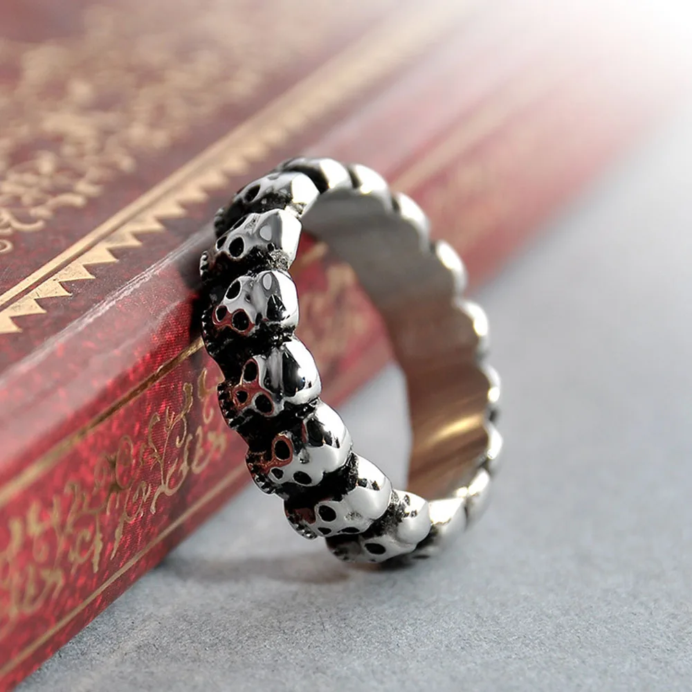 Винтажный готический в стиле панк череп кольцо Ювелирное Украшение дизайн