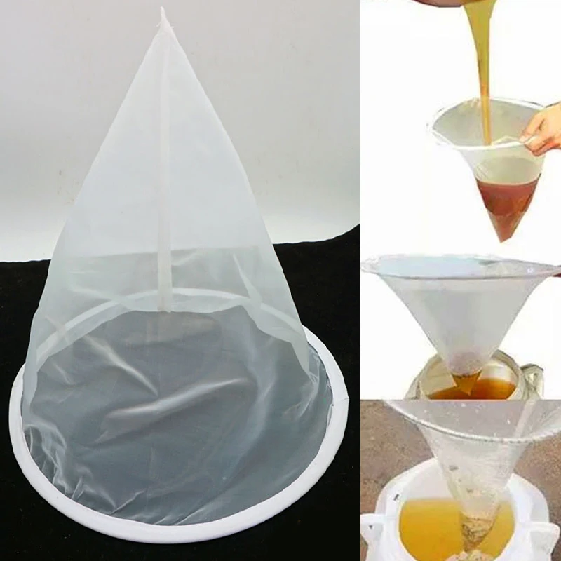 

Impurity Filter Cloth Strainer Net Sieve Mesh Pure Funnel Shape Screen Honey Filter Nylon Beekeeping Supplies Tool Durable