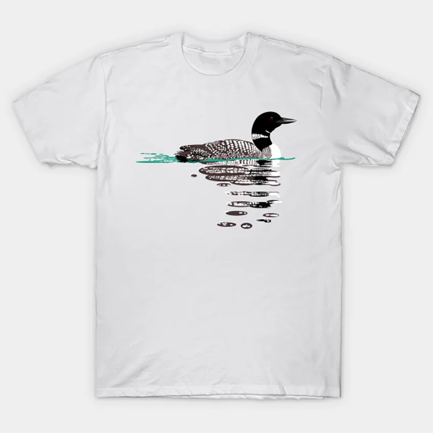 Common Loon T Shirt Bird tshirt outdoor hiking natural landscape nature lake forest outdoors animal canada | Мужская одежда