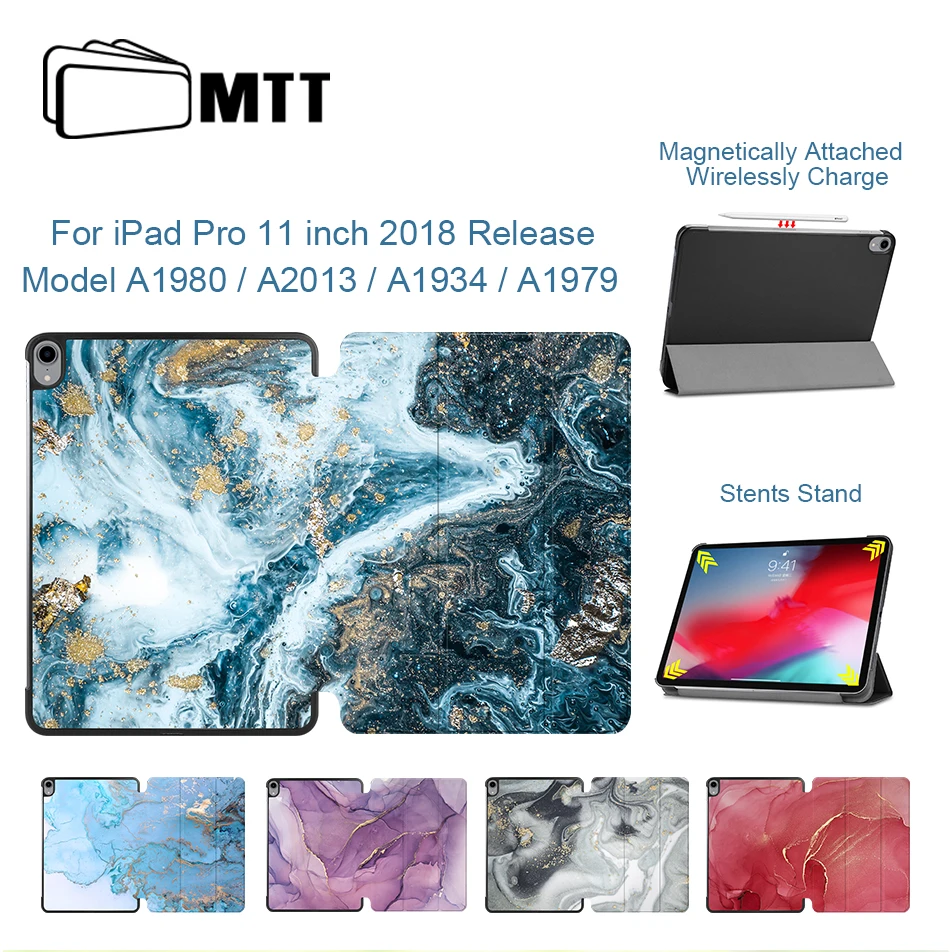 Чехол MTT для iPad Pro, 11 дюймов,, Мраморная текстура, из искусственной кожи, флип, Магнитная подставка, умный чехол, защитный чехол, A1934, a1989, A80