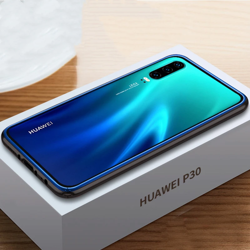 Manderm Cell Phone Case For Huawei P30 Pro Mate 20 20X Tempered Glass Transparent Business Protective Anti-shock |