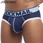 Трусы-брифы JOCKMAIL мужские сетчатые, Брендовое нижнее белье, дышащие хлопковые трусы слипы, сексуальное нижнее белье для геев