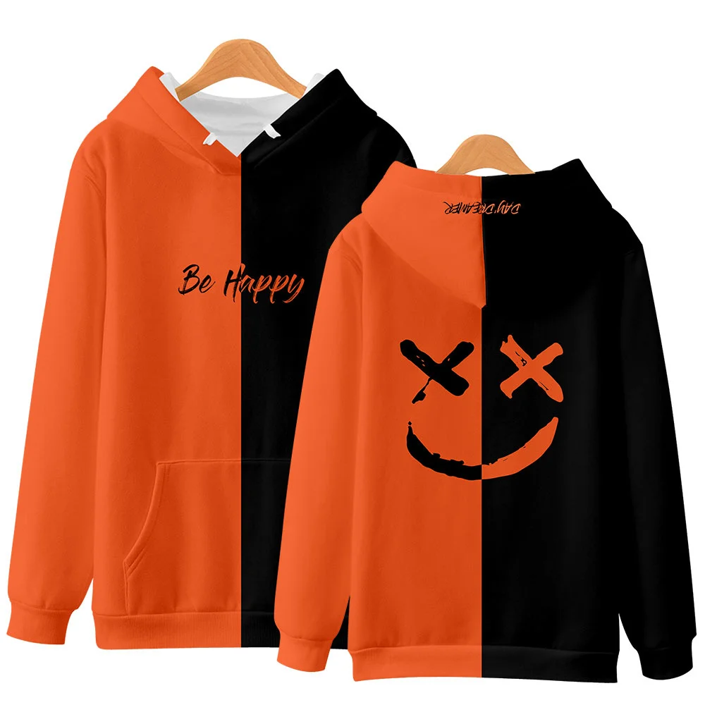 

New Arrival kpop hoody Smiley face hoodies Devil smile face 3d Black orange kids hoodie Sweatshirts Men Women unisex sweatshirt