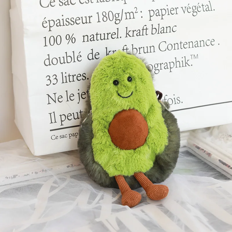 Avocado Супер мягкая кукла авокадо Детский рюкзак милая мягкая игрушка плюшевый фрукт авокадо ананас Кроссбоди сумка Подарочный Кошелек для монет игрушка для девочки - Цвет: Avocado
