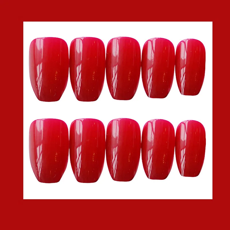 24 шт./компл. балета винно-красные короткие накладные ногти белый предварительно