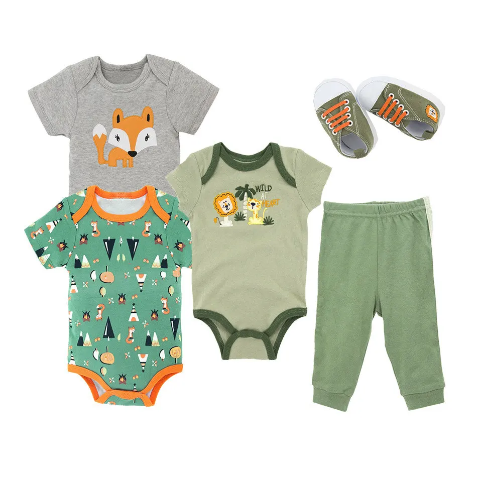 Одежда для маленьких девочек 5 шт. комплекты одежды 0 12 месяцев Детские аксессуары