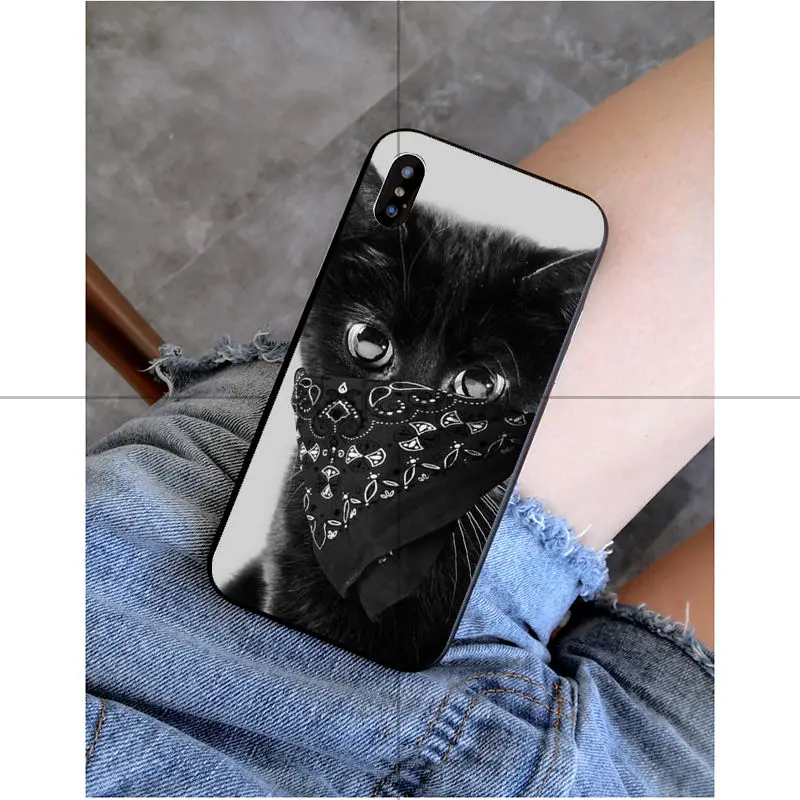 Ruicaica Черный кот часы Глаза Мягкий чехол для телефона из ТПУ iPhone X XS MAX 6 6S 7 7plus 8 8Plus 5