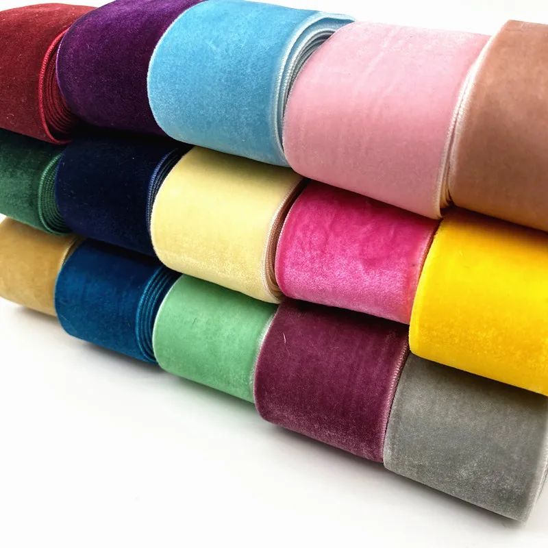 2 yards 40mm Velvet Ribbon Wedding Party Decoration Handmade Ribbon Gift Wrapping Hair Bowknot DIY