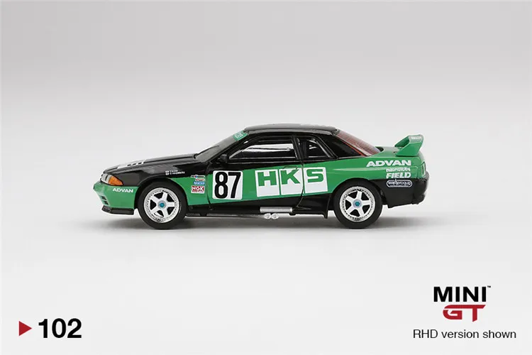 MiniGT 1:64 Nissan GT R R32 гр. A #87 HKS 1992 Группа RHD гоночный литая модель автомобиля|Наземный