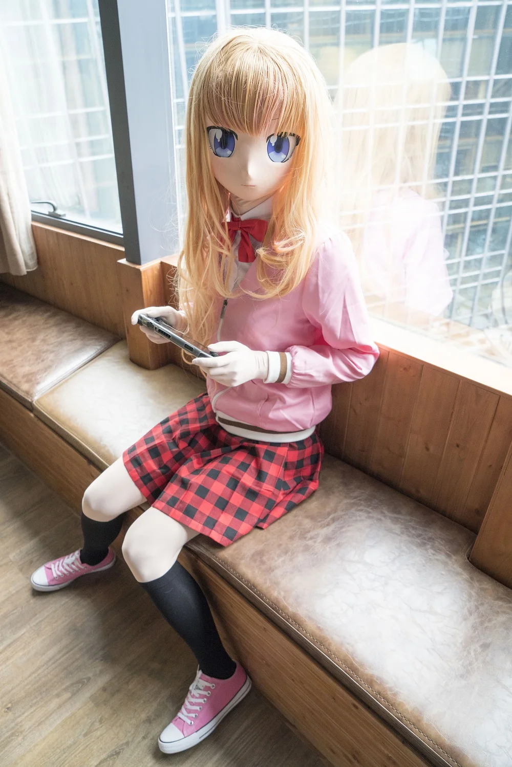 (KGM 22) Crossdresser Gabriel DropOut комическая маска Реалистичная силиканизированная White Cosplay