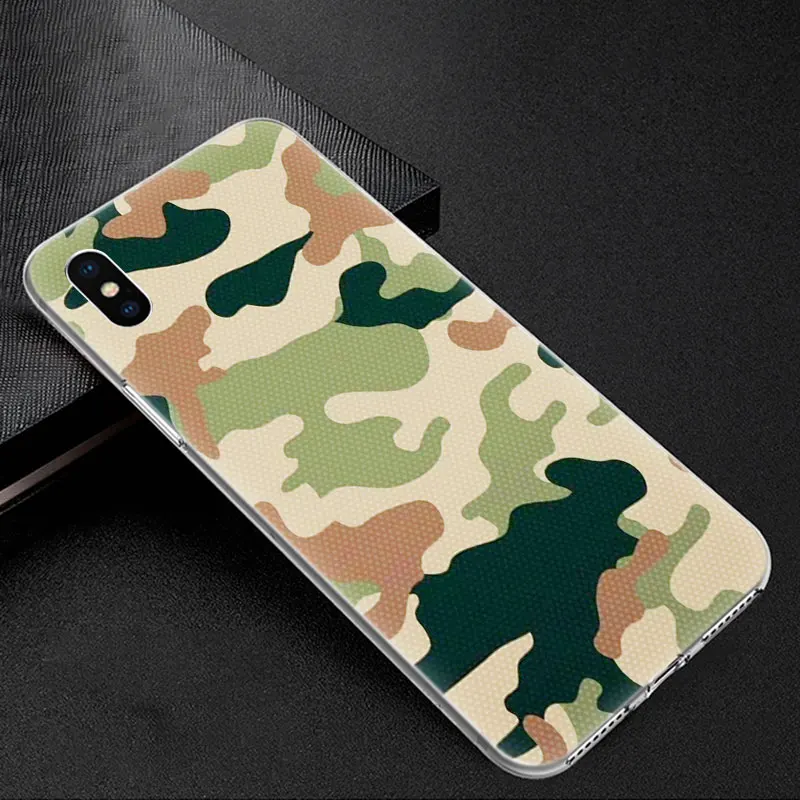 Камуфляжный узор армейский Мягкий силиконовый чехол для Apple iPhone 11 Pro XS Max X XR 6 6s 7 8
