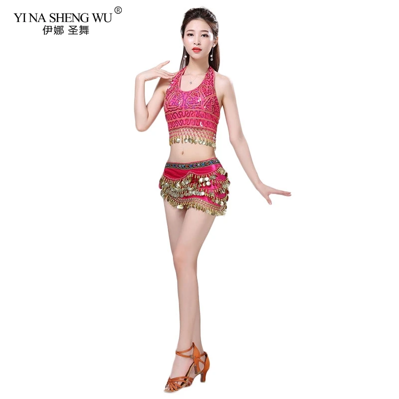 Одежда для танца живота взрослых костюм с блестками выступлений сексуальный