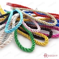 wholesale 5 meter diameter 3mm 4mm 5mm 8mm 10mm satin polyester three strands of twisted cords rope diy findings fp1009