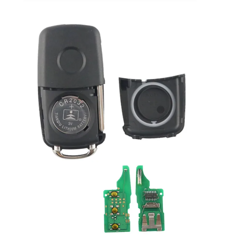 3 кнопки дистанционного флипа ключа 5KO-837-202AD 433 ID48 чип для VW Volkswagen Beetle Caddy Eos Golf Jetta Polo