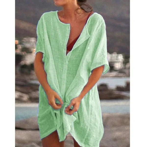 

Women's Shirts Design Summer Casual Women's Solid Color Long Shirt Loose Short Sleeve Large Size Female Blouse Femme 2021 New