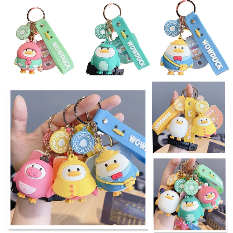 

Original WOWDUCK duck key chain cartoon doll car key chain creative duckling bag couples pendant gift