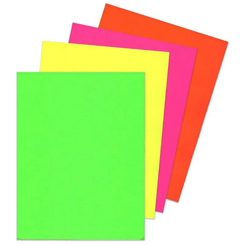 

PPYY-120X Sheets Of A4 Neon Card - Fluorescent Craft Card Stock